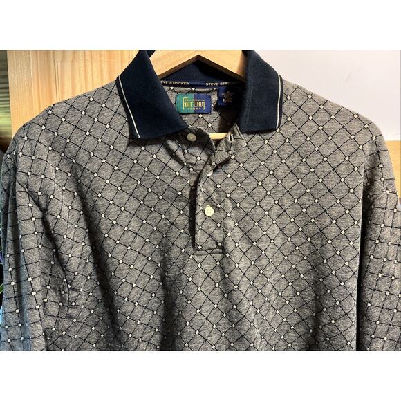 VTG Steve Stricker Fairway Sport Polo 100% Cotton Mens M Short Sleeve Geometric - Picture 3 of 7
